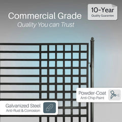 ALEKO Steel Dual Swing Driveway Gate with Pedestrian Gate – Kyiv Style - 16 ft.