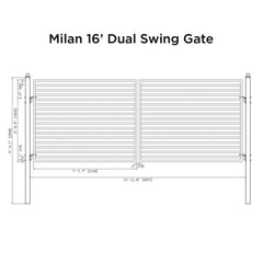 ALEKO Steel Dual Swing Driveway Gate - MILAN Style - 16 x 6 Feet