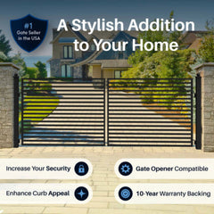 ALEKO Steel Dual Swing Driveway Gate - MILAN Style - 16 x 6 Feet