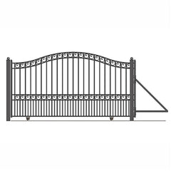 ALEKO Steel Sliding Driveway Gate - 16 ft with Pedestrian Gate - 5 ft - PARIS Style