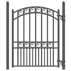 ALEKO Steel Sliding Driveway Gate - 16 ft with Pedestrian Gate - 5 ft - PARIS Style
