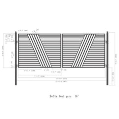 ALEKO Steel Dual Swing Driveway Gate - Sofia Style - 16 x 6 Feet