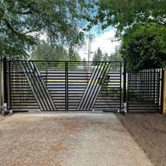 ALEKO Steel Dual Swing Driveway Gate - Sofia Style - 16 x 6 Feet