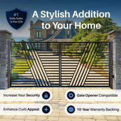 ALEKO Steel Dual Swing Driveway Gate - Sofia Style - 16 x 6 Feet