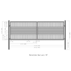 ALEKO Steel Dual Swing Driveway Gate - Barcelona Style - 18 x 6 Feet