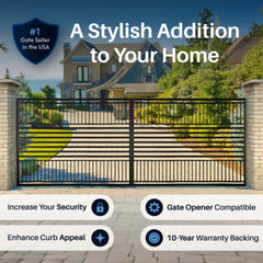 ALEKO Steel Dual Swing Driveway Gate - Barcelona Style - 18 x 6 Feet