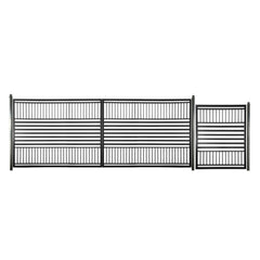 ALEKO Steel Dual Swing Driveway Gate with Pedestrian Gate – Barcelona Style - 18 ft.