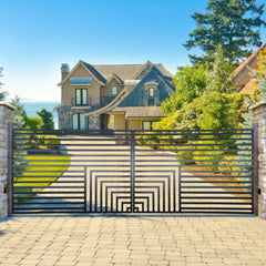 ALEKO Steel Dual Swing Driveway Gate - Florence Style - 18 x 6 Feet