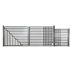 ALEKO Steel Dual Swing Driveway Gate with Pedestrian Gate – Kyiv Style - 18 ft.