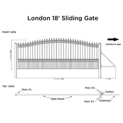 ALEKO Steel Sliding Driveway Gate - LONDON Style - 18 x 6 Feet