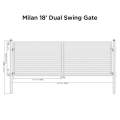 ALEKO Steel Dual Swing Driveway Gate - MILAN Style - 18 x 6 Feet