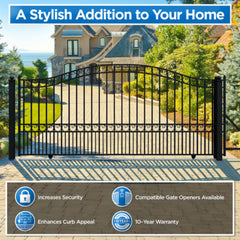 ALEKO Steel Sliding Driveway Gate - PARIS Style - 18 x 6 Feet