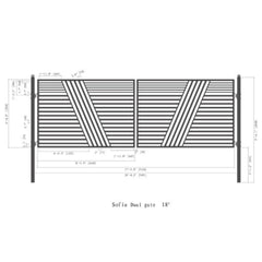 ALEKO Steel Dual Swing Driveway Gate - Sofia Style - 18 x 6 Feet