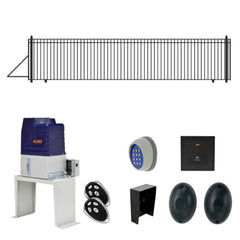 ALEKO Automated Steel Sliding Driveway Gate and Gate Opener Complete Kit – MADRID Style – 30 x 6 Feet