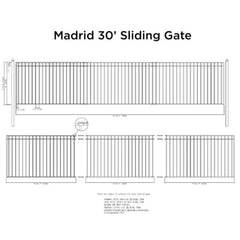 ALEKO Steel Sliding Driveway Gate - MADRID Style - 30 x 6 Feet