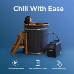 ALEKO Lumina Vertical Cold Plunge and 1 HP Chiller & Heater Kit