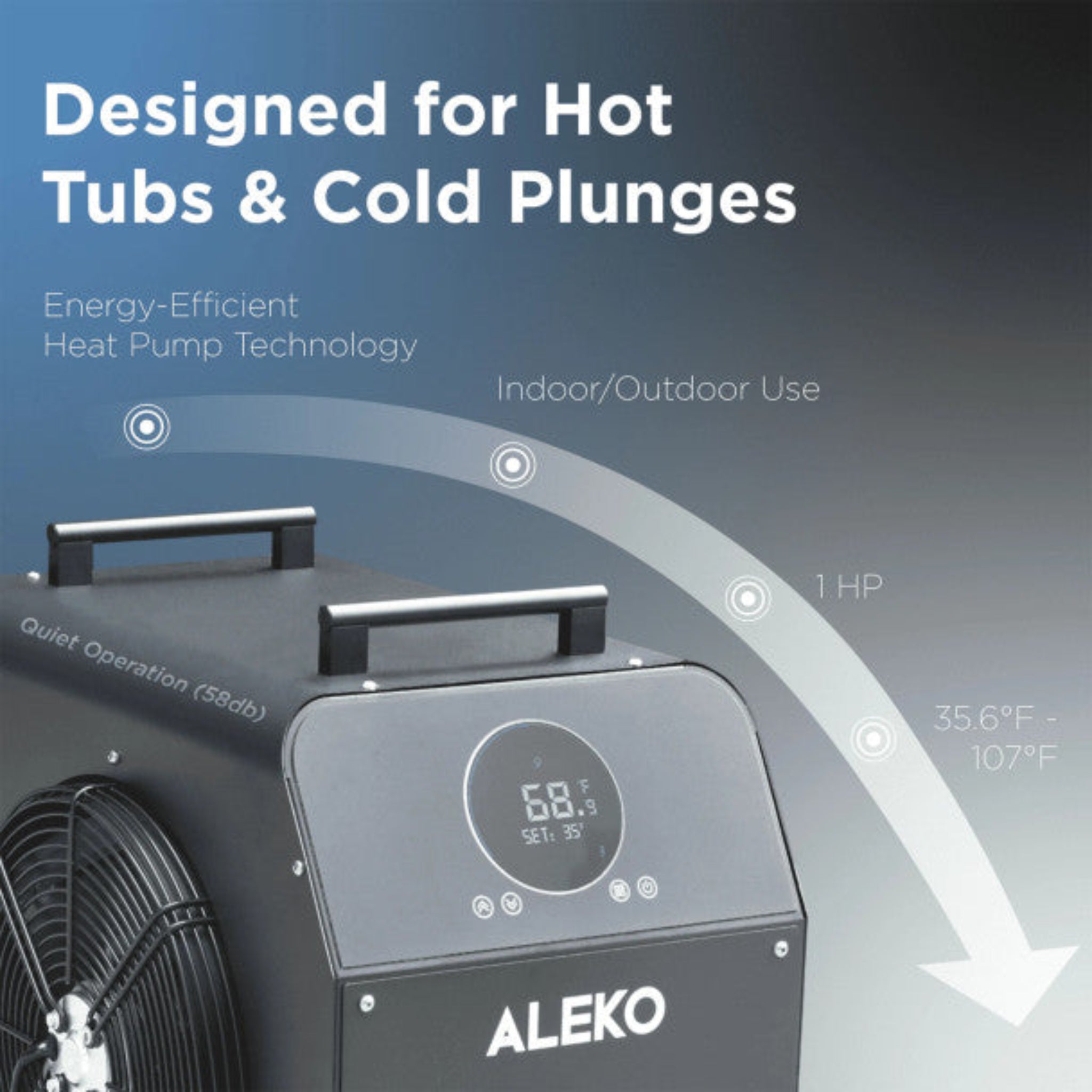 ALEKO Lumina Cold Plunge Dual Chiller and Heater – 1 HP