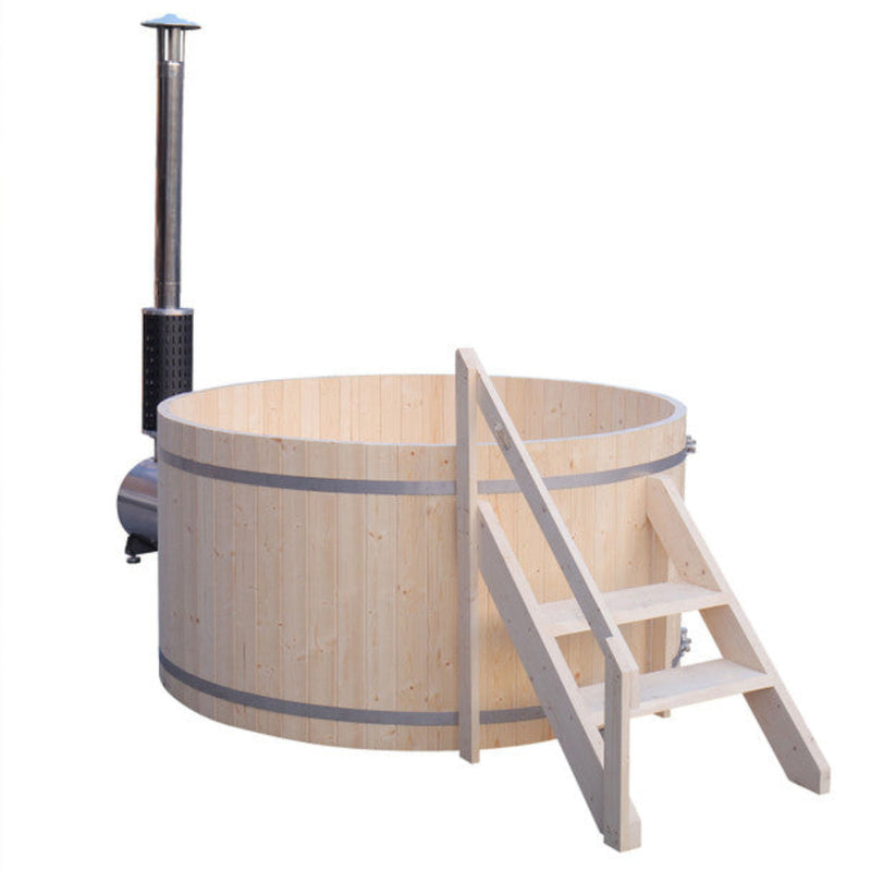 ALEKO Wood-Fired Hot Tub and Ice Bath – 4-5 Person – Pine