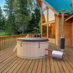 ALEKO Wood-Fired Hot Tub and Ice Bath – 4-5 Person – Pine