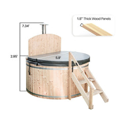 ALEKO Wood-Fired Hot Tub and Ice Bath – 4-5 Person – Pine