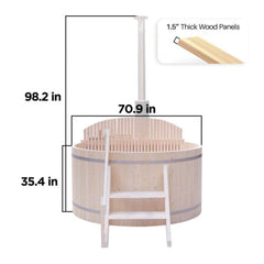 ALEKO Wood-Fired Hot Tub and Ice Bath with Internal Stove – 4-5 Person – Pine