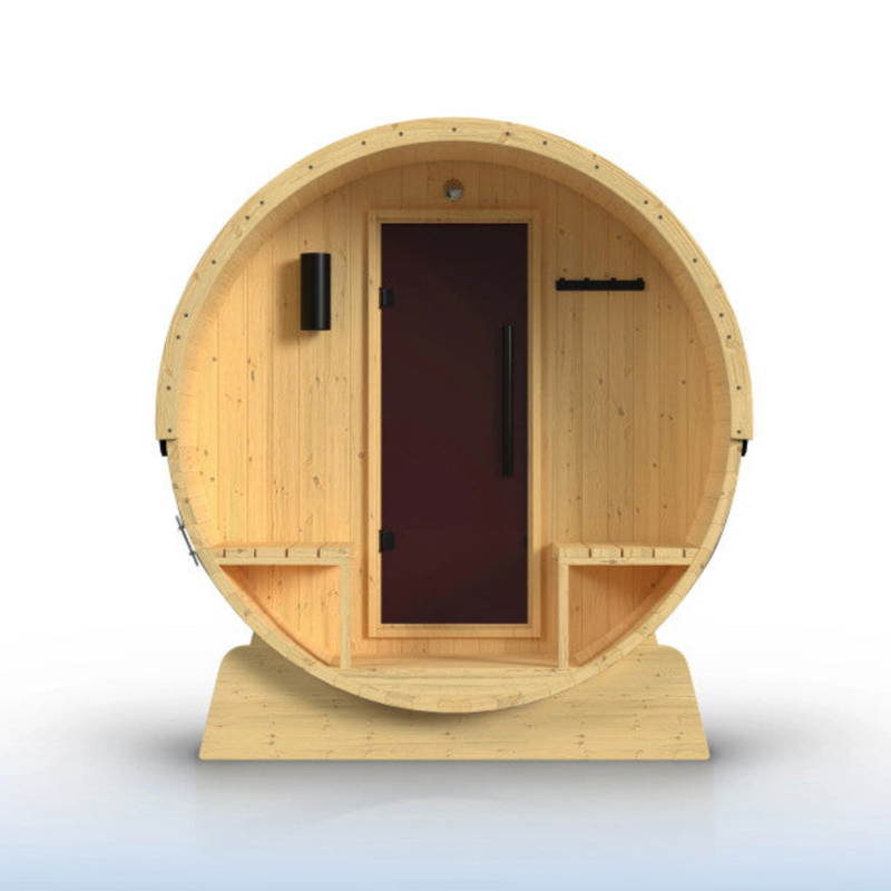 ALEKO Anémona White Finland Pine Barrel Sauna - 3-4 Person