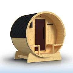 ALEKO Anémona White Finland Pine Barrel Sauna - 3-4 Person