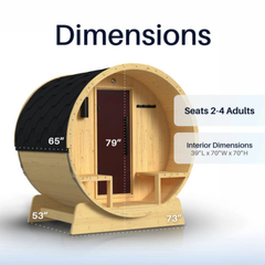 ALEKO Anémona White Finland Pine Barrel Sauna - 3-4 Person