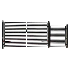 ALEKO Steel Dual Swing Driveway Gate - MILAN Style - 12 ft with Pedestrian Gate - 5 ft