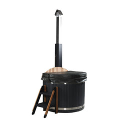 ALEKO Stainless Steel Hot Tub & Cold Plunge Tub – Wood-Fired Heater – 1-3 People