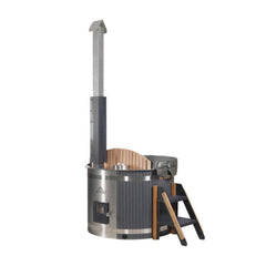 ALEKO Stainless Steel Hot Tub & Cold Plunge Tub – Wood-Fired Heater – 1-3 People
