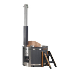 ALEKO Stainless Steel Hot Tub & Cold Plunge Tub – Wood-Fired Heater – 1-3 People