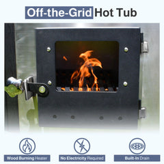 ALEKO Stainless Steel Hot Tub & Cold Plunge Tub – Wood-Fired Heater – 3-5 People