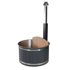 ALEKO Stainless Steel Hot Tub & Cold Plunge Tub – Wood-Fired Heater – 3-5 People