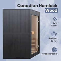 ALEKO Viola Canadian Hemlock Traditional Indoor Sauna - 3-4 Person