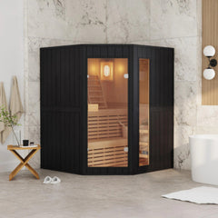 ALEKO Viola Canadian Hemlock Traditional Indoor Sauna - 3-4 Person