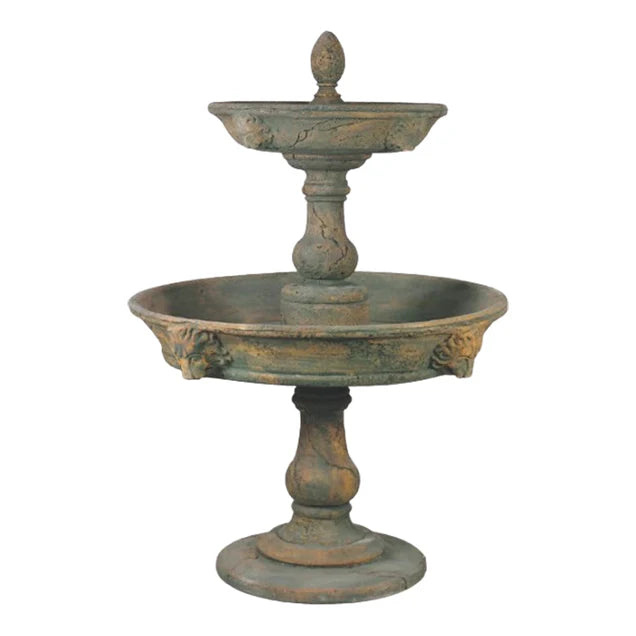 Appia Antica Lion Head Concrete Outdoor Courtyard Fountain - 102