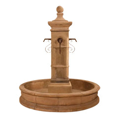 Aquitaine Concrete Outdoor Courtyard Fountain with Basin - #1591
