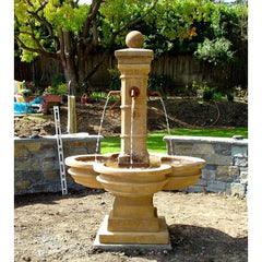 Avignon Concrete Grand Outdoor Courtyard Fountain - 1583 & 1584
