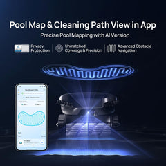 Beatbot AquaSense 2 Ultra Cordless Robotic Pool Cleaner for Complex Pools, Mapping with AI Camera, 5-in-1 Cleaning, Smart Surface Parking, Skimmer with APP Control, Water Clarification – Prussian Blue