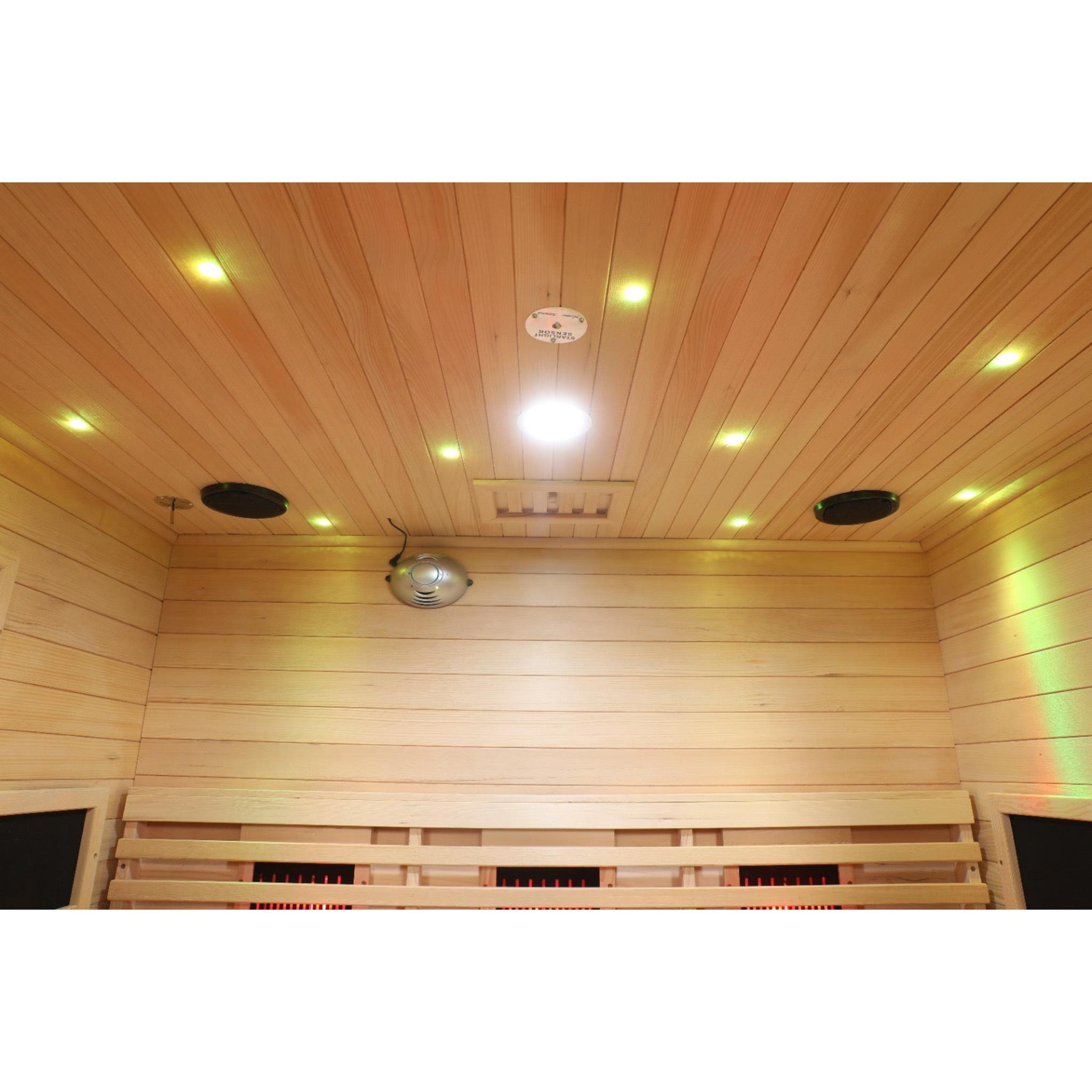Blisspod | Venetian | Full Spectrum Indoor Premium Canadian Hemlock Ultra Low EMF Sauna | 11 Heaters | Chromotherapy & Reflexology | 3 Person