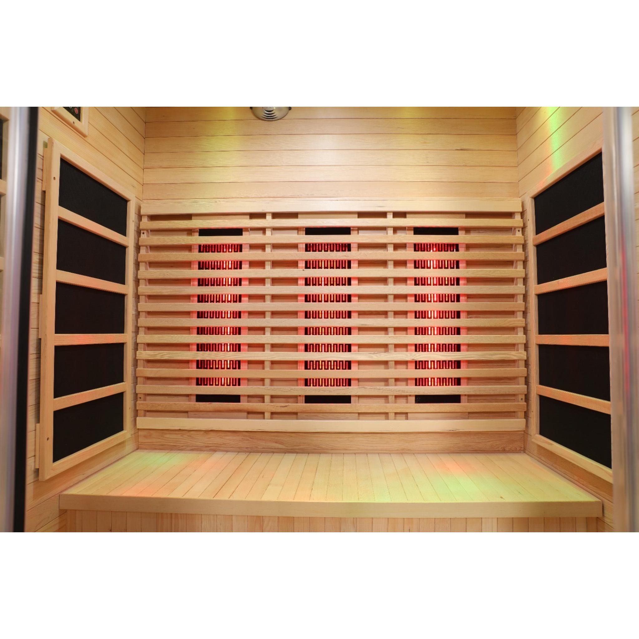 Blisspod | Venetian | Full Spectrum Indoor Premium Canadian Hemlock Ultra Low EMF Sauna | 11 Heaters | Chromotherapy & Reflexology | 3 Person