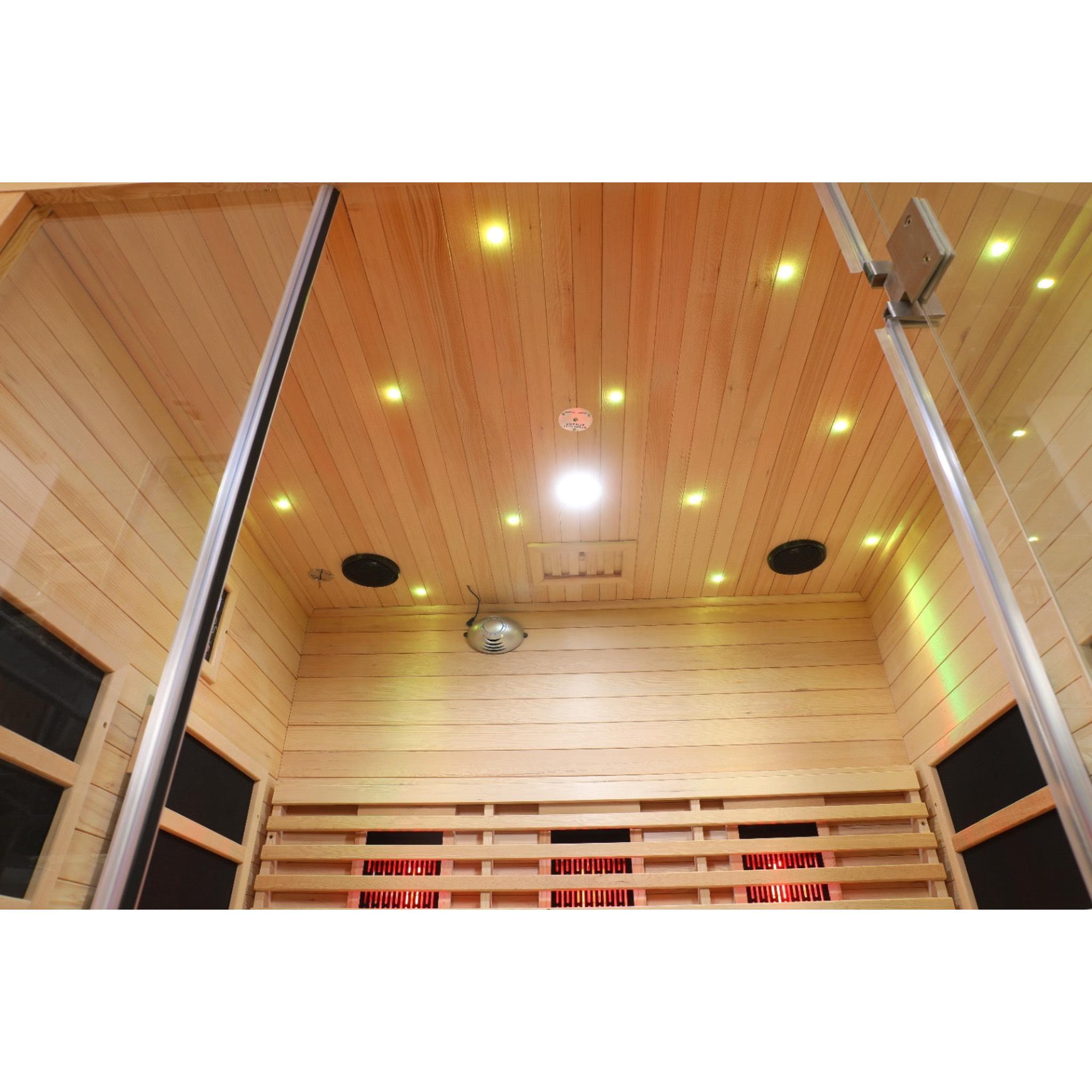 Blisspod | Venetian | Full Spectrum Indoor Premium Canadian Hemlock Ultra Low EMF Sauna | 11 Heaters | Chromotherapy & Reflexology | 3 Person