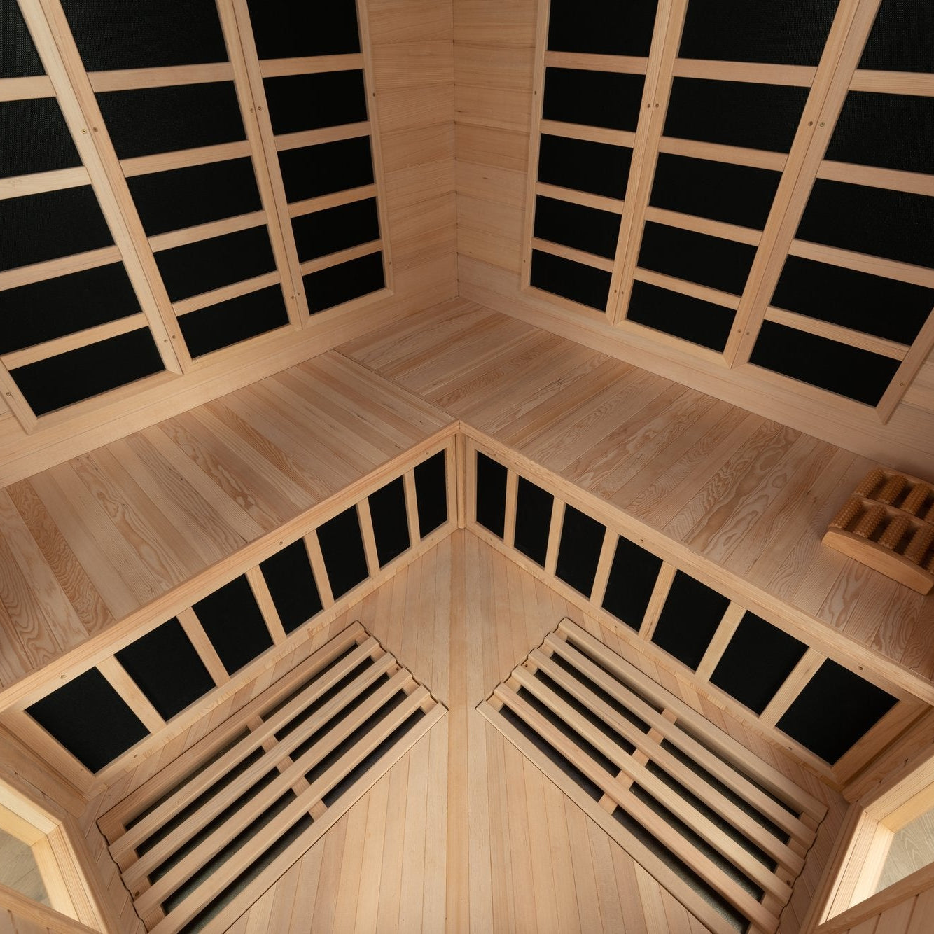 Blisspod, Vienna, Corner Spacious Far Infrared Sauna Canadian Hemlock Ultra Low EMF, 12 Heaters, 4-5 Persons