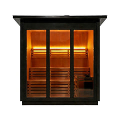 Custom 6-Person Luxury Spruce Outdoor Steam Sauna With Heater And Stones [Made-To-Order] (SAK20378)