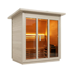 Custom 6-Person Luxury Spruce Outdoor Steam Sauna With Heater And Stones [Made-To-Order] (SAK20378)