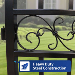 20x8 ft Steel Dual Swing Driveway Gate with Wider Goalposts