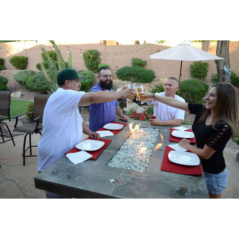 Entertainer Outdoor Fire Pit Table – 6 Ft with Fire Glass (LP/NG Compatible)