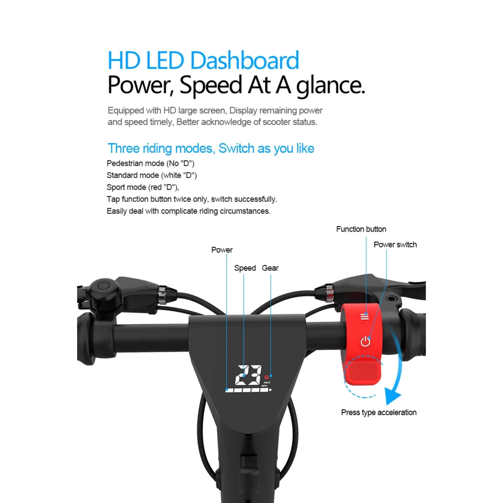 HX X9 PLUS Electric Scooter - Foldable, 60-80km Range, Unisex