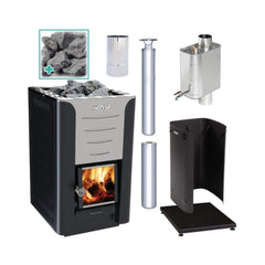 Harvia Pro 20 WH Wood Burning Sauna Stove Package 24kW [PRO20-PKG-SS/BK-WH] (SAK37165)